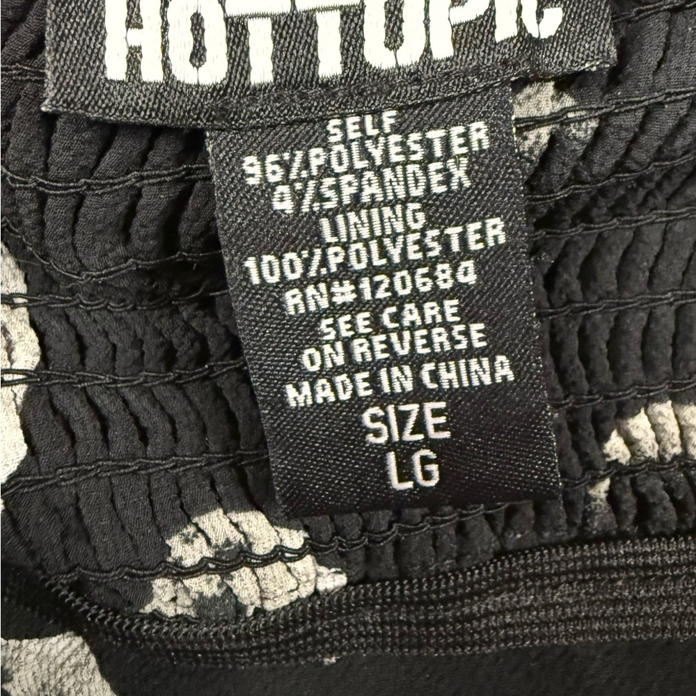 Hot Topic Moon Phases Suspender Skater Skirt Black White Women’s Size Large - Picture 4 of 5
